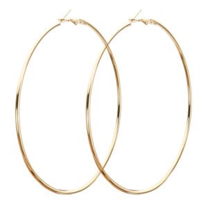 Special Gold Plated Alloy Big Round Hoop Earrings for Women and Girls