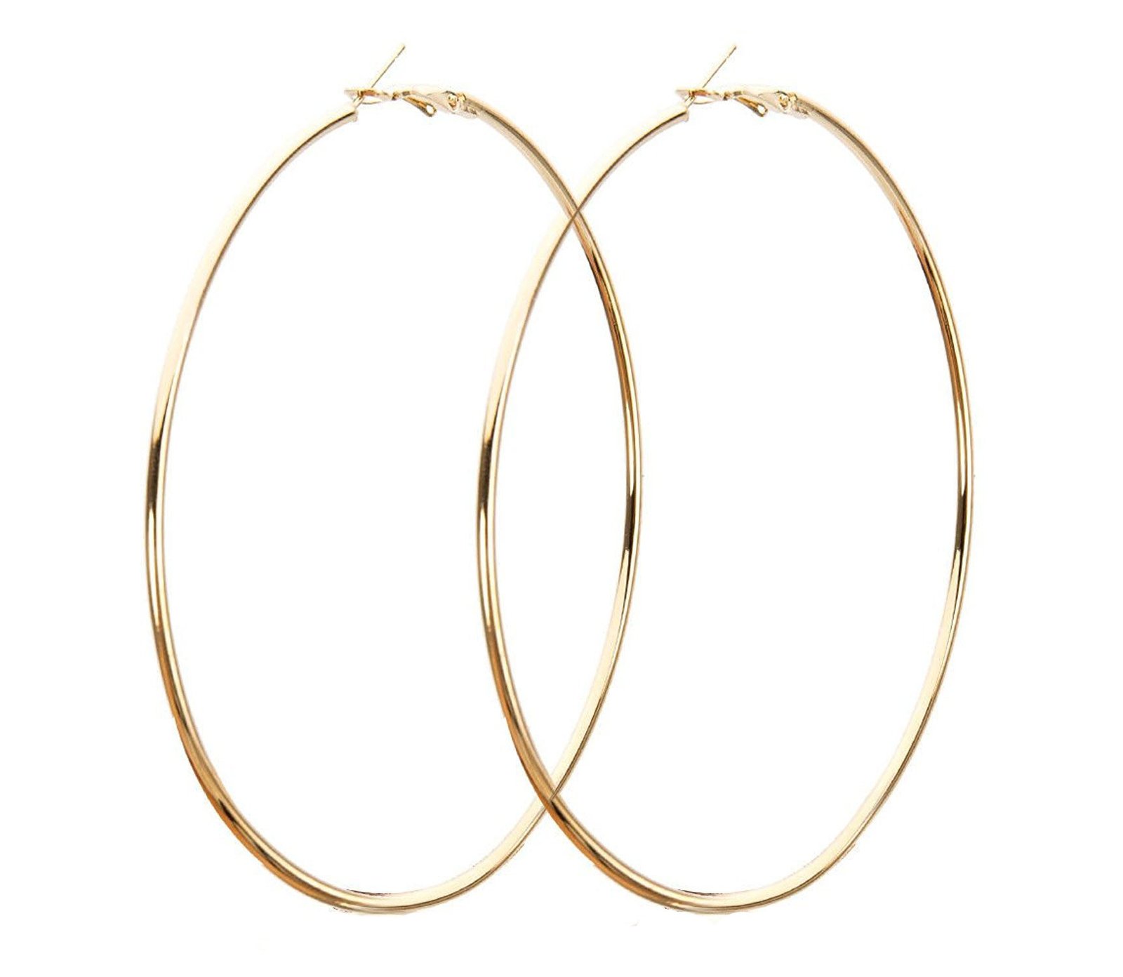 Special Gold Plated Alloy Big Round Hoop Earrings for Women and Girls
