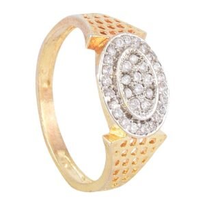 Gold and Silver Plated American Diamond Alloy Ring for Men
