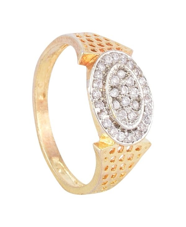Gold and Silver Plated American Diamond Alloy Ring for Men