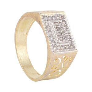 Gold and Silver Plated American Diamond Alloy Ring for Men