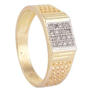 Gold and Silver Plated American Diamond Alloy Ring for Men