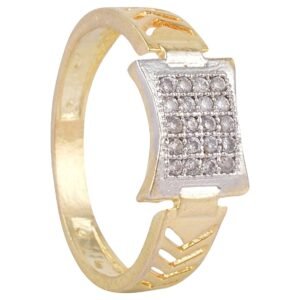 Gold and Silver Plated American Diamond Alloy Ring for Men