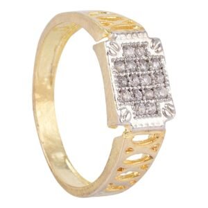 Gold and Silver Plated American Diamond Alloy Ring for Men